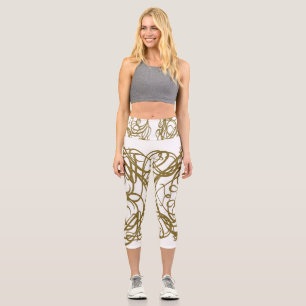 Whimsical Watercolor Wildflower Pattern Women's Le Capri Leggings