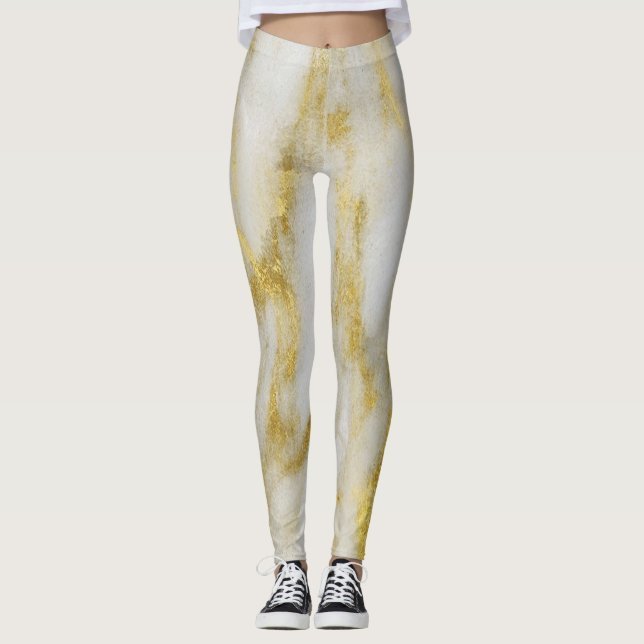 Whimsical Watercolor Wildflower Pattern Women's Le Leggings (Front)