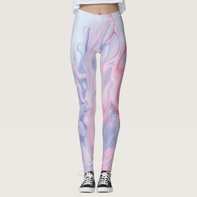 Whimsical Watercolor Wildflower Pattern Women's Le Leggings (Front)