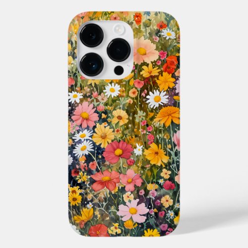 Whimsical Watercolor Wildflowers Fantasy Flowers Case_Mate iPhone 14 Pro Case