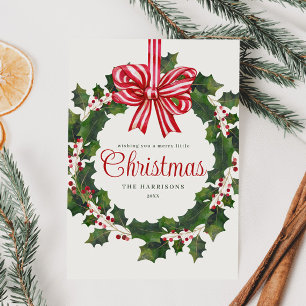 Whimsical Watercolor Wreath Holiday Card