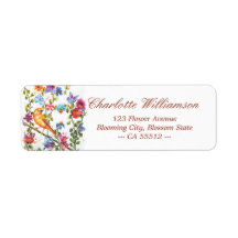 Whimsical Watercolor Yellow Bird Address
