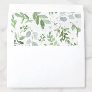 Whimsical Watercolour Greenery Pattern Envelope Liner