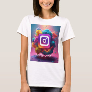 Whimsical Watercolour Wash T-Shirt with Instagram-