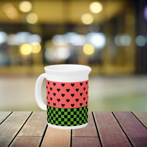Whimsical Watermelon Colors Patterned Beverage Pitcher