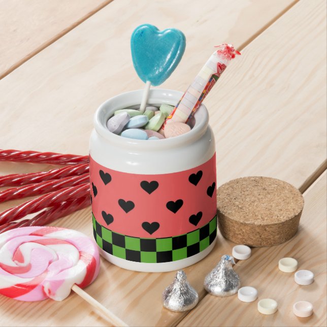 Whimsical Watermelon Colors Patterned Candy Jar (In Situ)