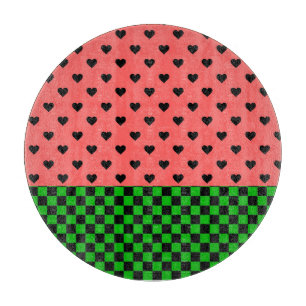 Whimsical Watermelon Colors Patterned Cutting Board