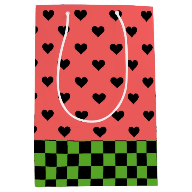 Whimsical Watermelon Colors Patterned   Medium Gift Bag (Front)