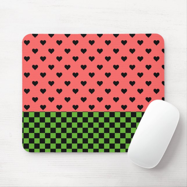 Whimsical Watermelon Colors Patterned  Mouse Pad (With Mouse)