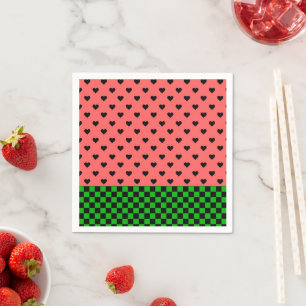 Whimsical Watermelon Colors Patterned Napkins
