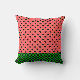 Whimsical Watermelon Colors Patterned  Throw Pillow