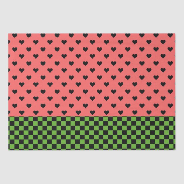 Whimsical Watermelon Colors Patterned  Tissue Paper (Front)