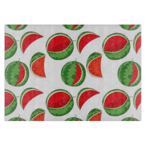 Whimsical Watermelon Pattern Cutting Board
