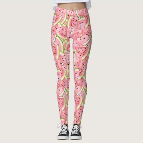 Whimsical Watermelon Pattern Leggings