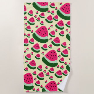 Whimsical Watermelons Cute Summer Fruit Pattern Beach Towel