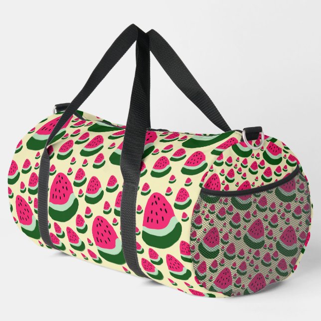 Whimsical Watermelons Cute Summer Fruit Pattern  Duffle Bag (Right Corner)