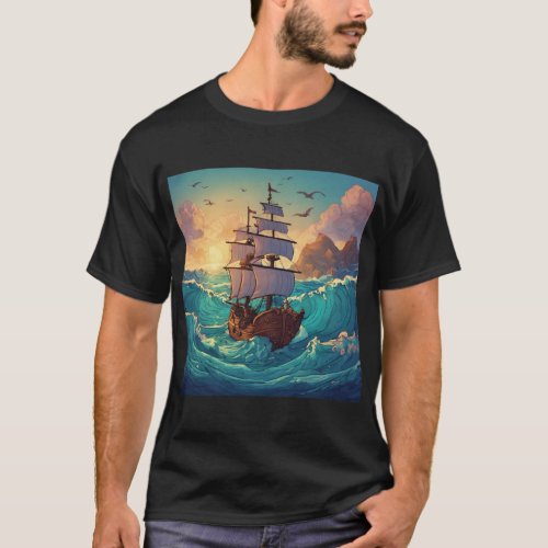 Whimsical Waves Ocean Adventure in Sea of Thieves T_Shirt