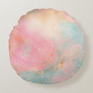Whimsical Waves Round Pillow