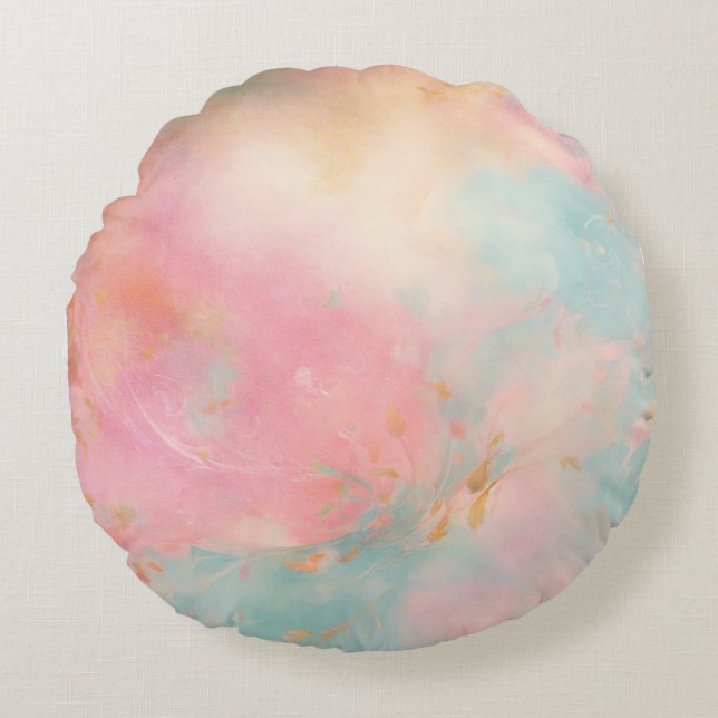 Whimsical Waves Round Pillow (Front)