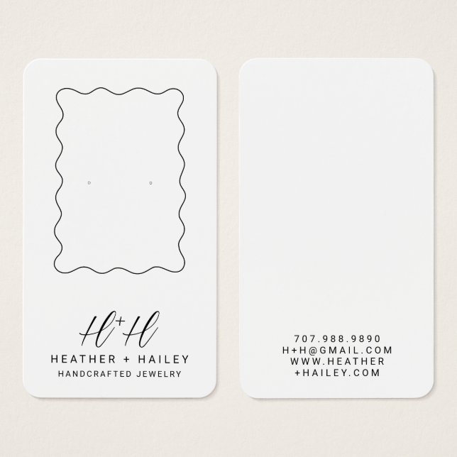 Whimsical Wavy Border Display Card (Front & Back)