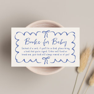 Whimsical Wavy Frame Books For Baby Boy Shower Enclosure Card