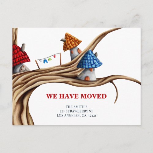 Whimsical We Have Moved Housewarming Moving Announcement Postcard