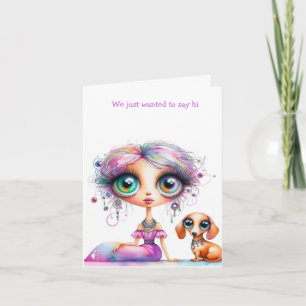 Whimsical We Miss You Dachshund Card