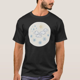 Whimsical Weather Icons – Sun Clouds Rain and Snow T-Shirt