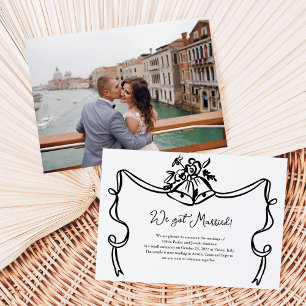 Whimsical Wedding Bells Photo Wedding Announcement