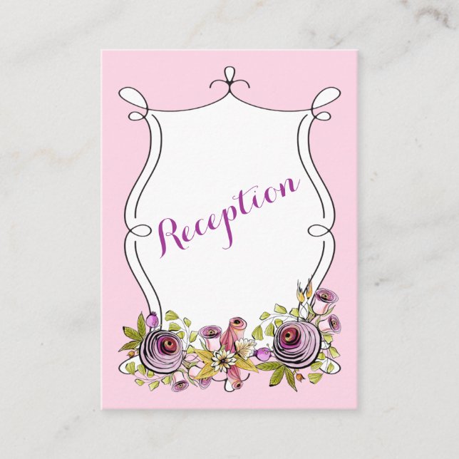 Whimsical Wedding Insert Card | Watercolor Florals (Front)