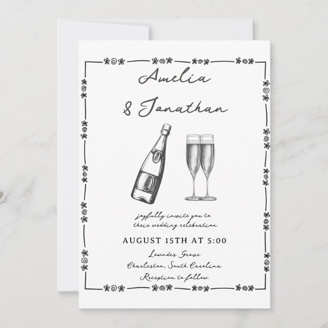 Whimsical Wedding Invitation (Front)