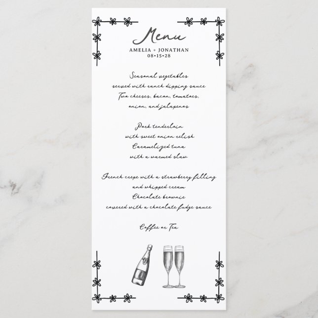 Whimsical Wedding Menu (Front)