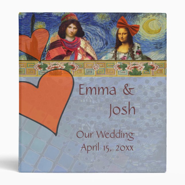 Whimsical Wedding Planner Artsy Album 3 Ring Binder (Front)