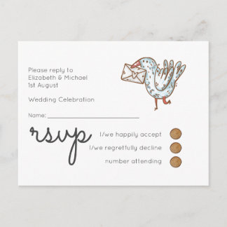Whimsical Wedding RSVP Postcard