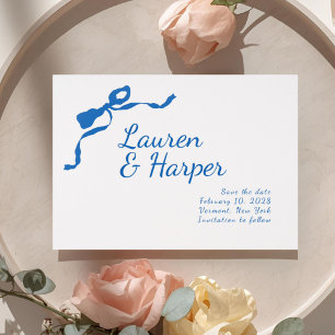 Whimsical Wedding Save the Date Letterpress Photo Cards