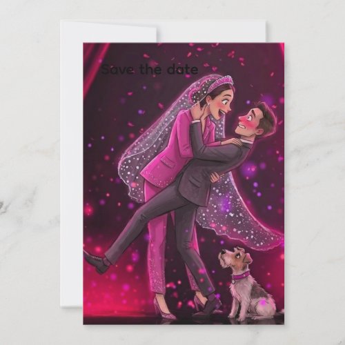 ​Whimsical Wedding Save the Date with CuInvitation Invitation