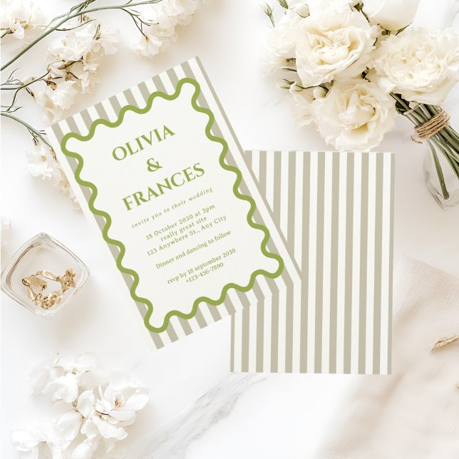 Whimsical Wedding Suite, Wavy Invitation (Creator Uploaded)