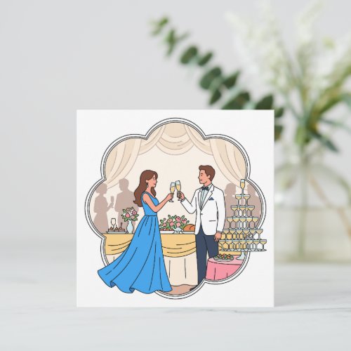 Whimsical Wedding Toast Program - Artistic Couple