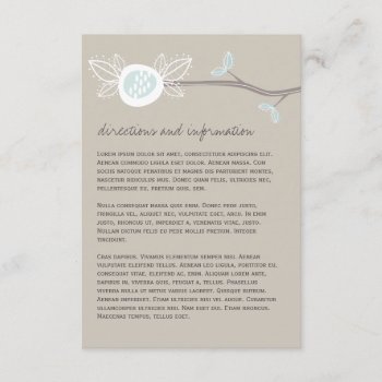 Whimsical Wedding Tree Branch Information Card by fatfatin_box at Zazzle