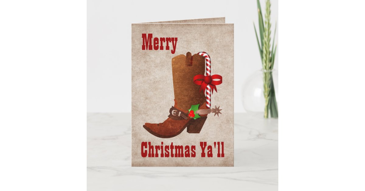 Whimsical Western Style Christmas Greeting Card | Zazzle.com