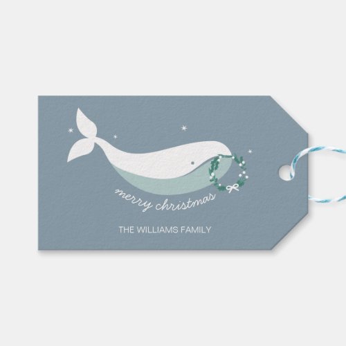 Whimsical Whale Christmas Gift Tag