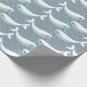 Whimsical Whale Christmas Wrapping Paper