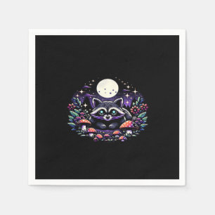 Whimsical Whimsigoth Raccoon Under Moonlight Vinta Napkins