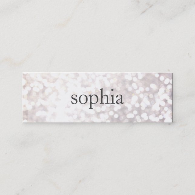 Whimsical White Bokeh Makeup Artist Mini Business Card (Front)