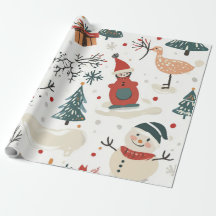 Whimsical white handrawn snowman