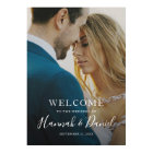 Whimsical White Modern Photo Wedding Welcome