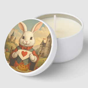 Whimsical White Rabbit Hearts Enchanted Wonderland Mini Candle Favors