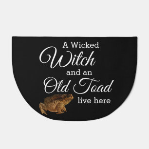 Whimsical Wicked Witch and Old Toad Doormat