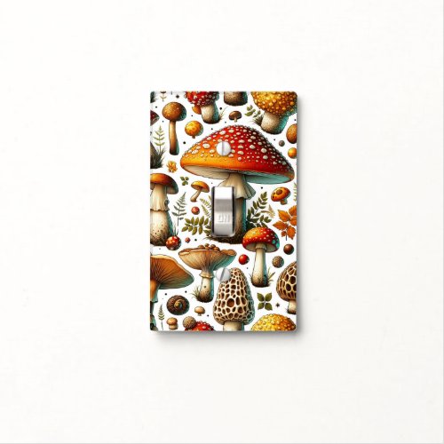 Whimsical Wild Mushrooms Light Switch Cover