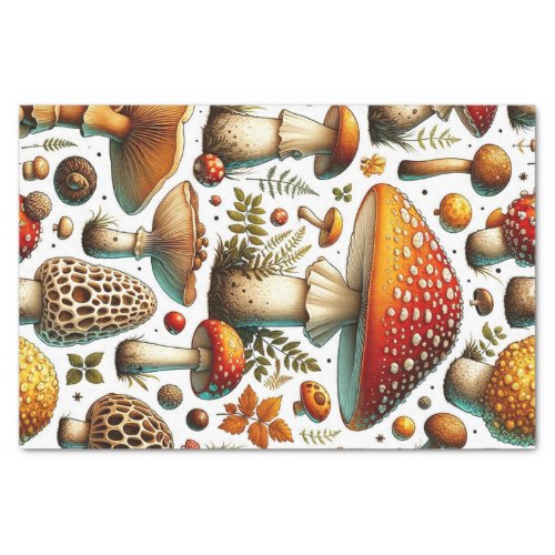 Whimsical Wild Mushrooms Tissue Paper
